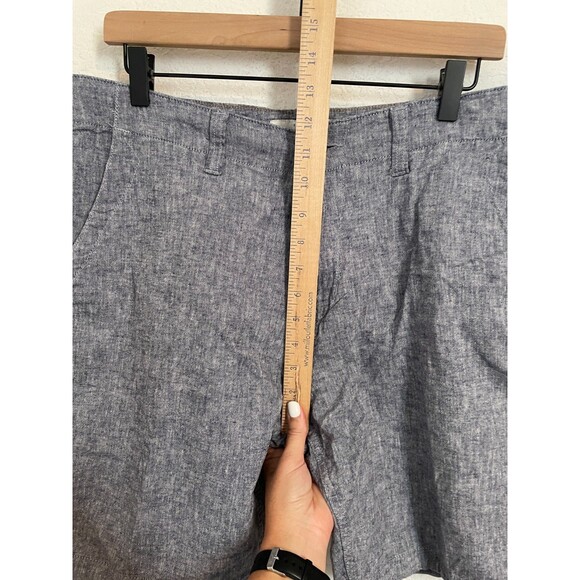 LUCKY BRAND Shorts Men 34  8"  Blue Linen Slash Pockets Adjustable Waist Bermuda - Picture 5 of 7